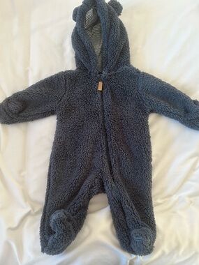 Carters Navy Teddy Fleece One-Piece with Hood